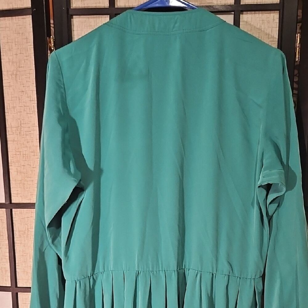 Liz Claiborne Teal Midi Dress with Gold Accents - Picture 6 of 7